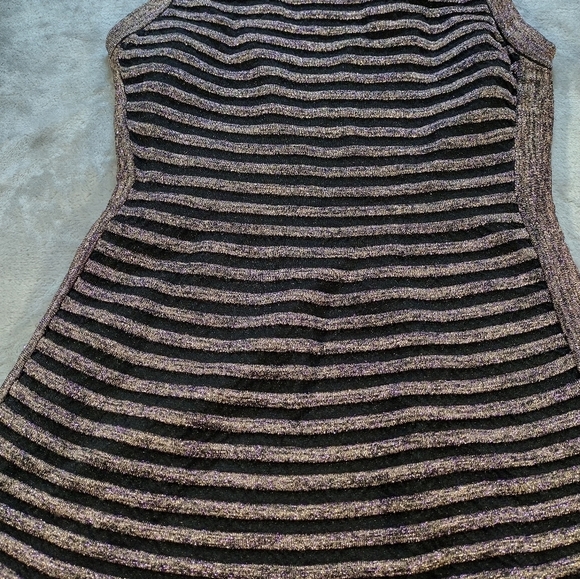 M Missoni Ribbed Mesh Lurex Mini Dress in Plum size 44 US 8 - Picture 3 of 9